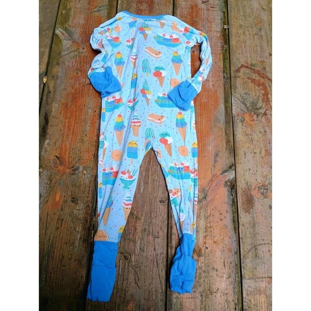 Little Sleepies 6-12 months Blueberry Ice Cream Social Zippy Bamboo Pajama